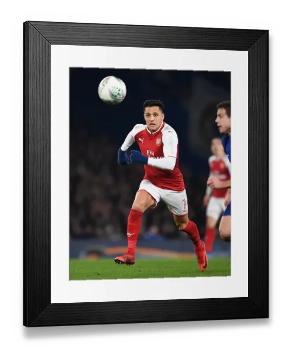 Framed Print : Alexis Sanchez in Action: Arsenal vs. Chelsea - Carabao Cup Semi-Final
