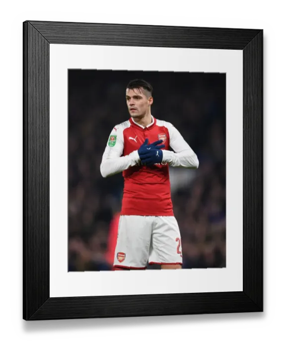 Framed Print : Granit Xhaka in Action: Arsenal vs. Chelsea - Carabao Cup Semi-Final First Leg Framed Print : Granit Xhaka in Action: Arsenal vs. Chelsea - Carabao Cup Semi-Final First Leg