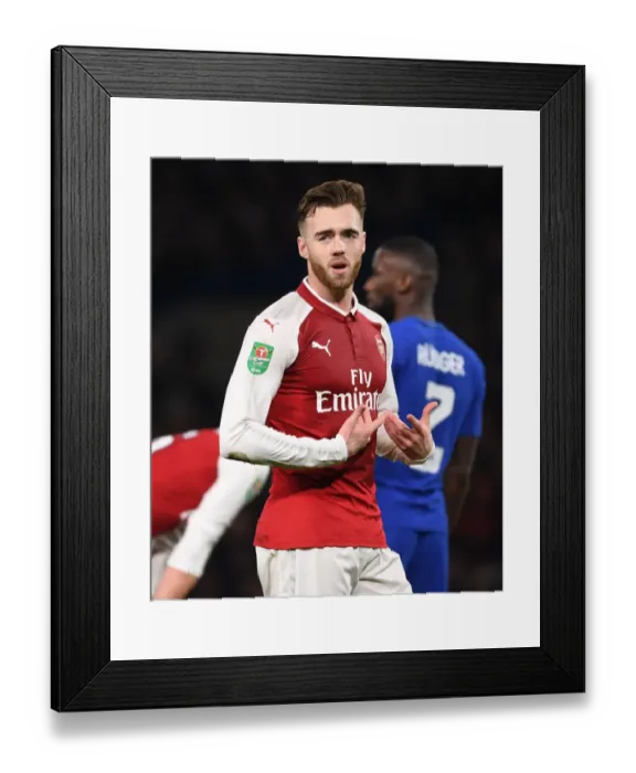 Framed Print : Calum Chambers in Action: Arsenal vs. Chelsea - Carabao Cup Semi-Final First Leg