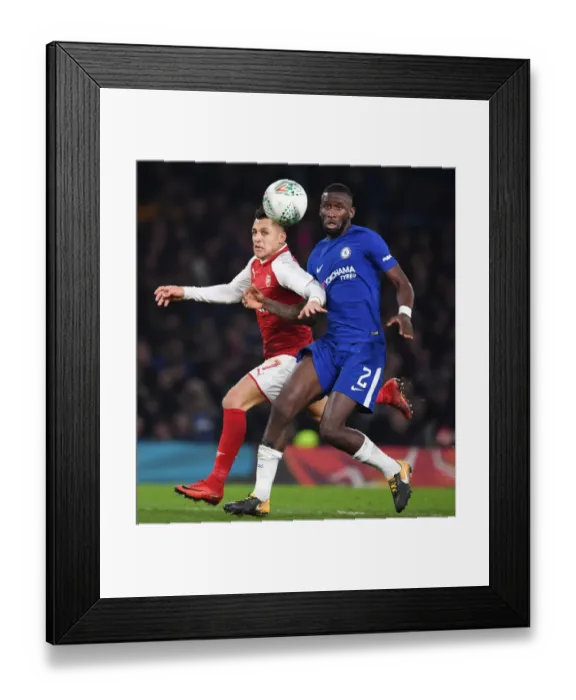 Framed Print : Alexis Sanchez vs. Antonio Rudiger: Carabao Cup Semi-Final Showdown (Chelsea v Arsenal)