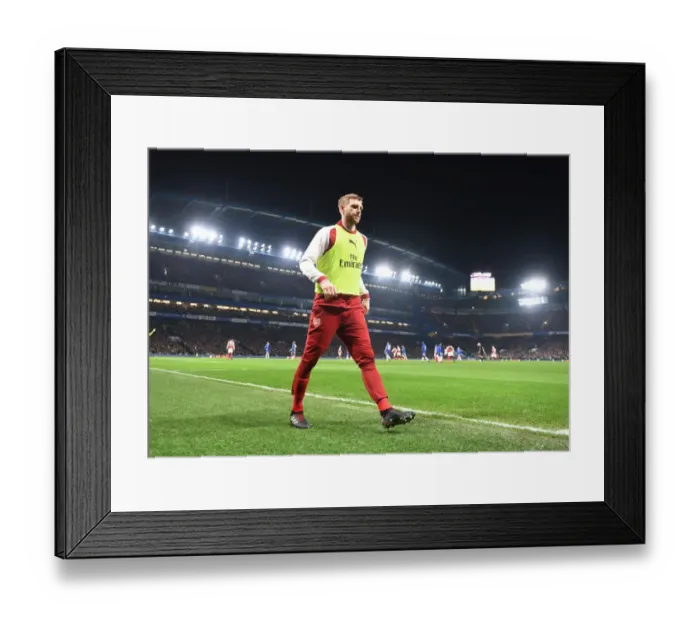 Framed Print : Per Mertesacker: Arsenal Substitute in Carabao Cup Semi-Final First Leg against Chelsea