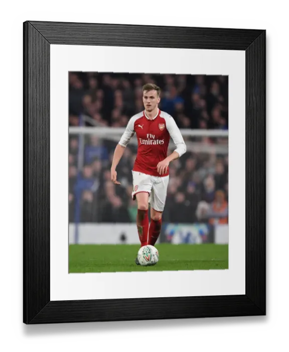 Framed Print : Rob Holding in Action: Chelsea vs. Arsenal - Carabao Cup Semi-Final First Leg