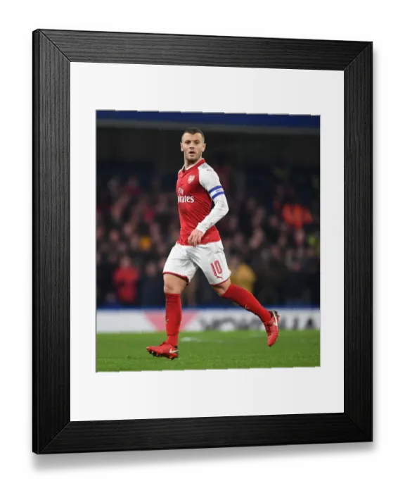 Framed Print : Jack Wilshere in Action: Chelsea vs Arsenal, Carabao Cup Semi-Final First Leg (2017-18)