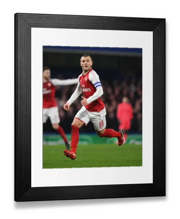Framed Print : Jack Wilshere in Action: Arsenal vs. Chelsea Carabao Cup Semi-Final, 2017-18