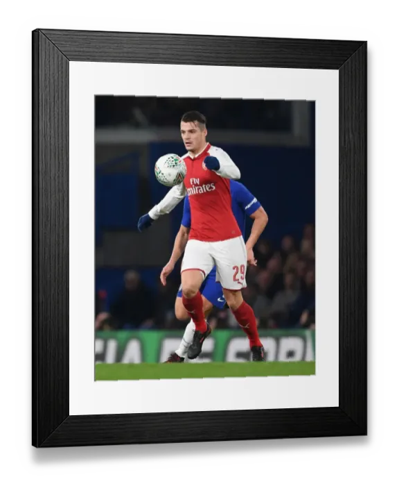 Framed Print : Granit Xhaka in Action: Chelsea vs. Arsenal - Carabao Cup Semi-Final First Leg Framed Print : Granit Xhaka in Action: Chelsea vs. Arsenal - Carabao Cup Semi-Final First Leg