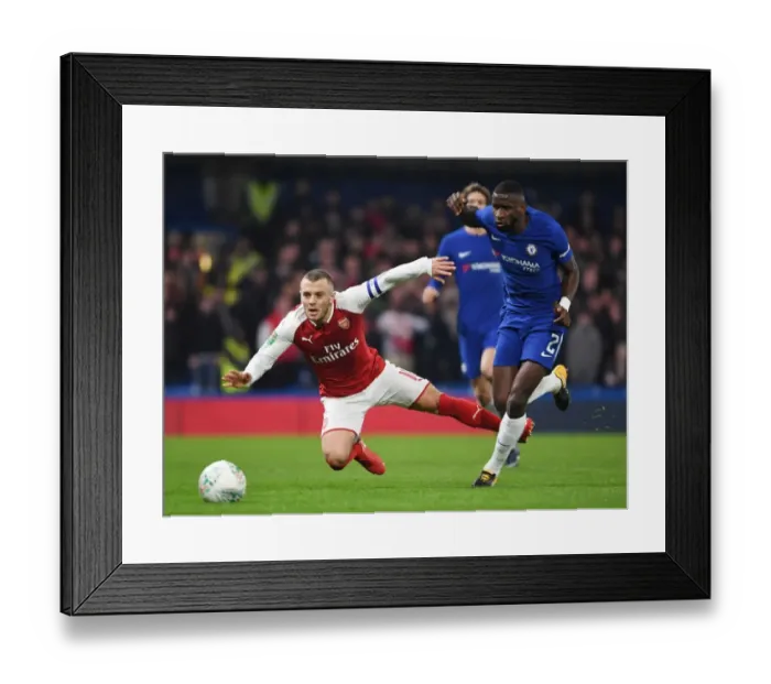 Framed Print : Clash of Titans: Wilshere vs. Rudiger in Carabao Cup Semi-Final Showdown