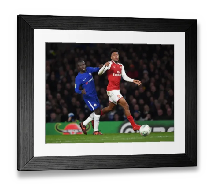 Framed Print : Clash of Titans: Iwobi vs. Kante - A Carabao Cup Semi-Final Battle