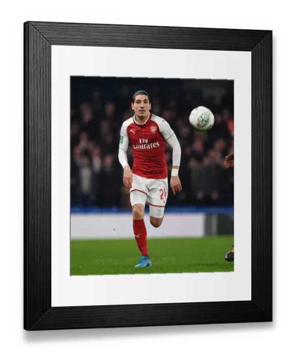 Framed Print : Hector Bellerin in Action: Chelsea vs. Arsenal Carabao Cup Semi-Final