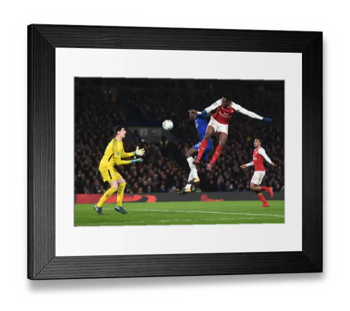 Framed Print : Danny Welbeck vs Thibaut Courtois: Carabao Cup Semi-Final Showdown