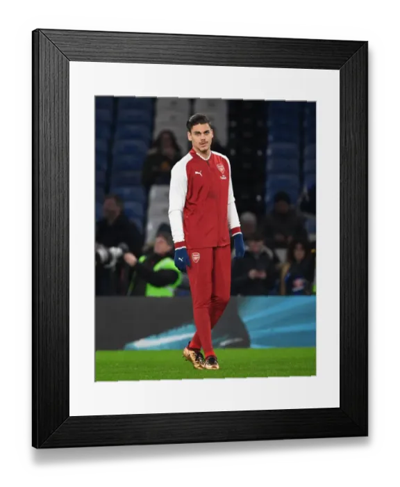 Framed Print : Arsenal's Konstantinos Mavropano Gears Up for Carabao Cup Semi-Final Clash against Chelsea