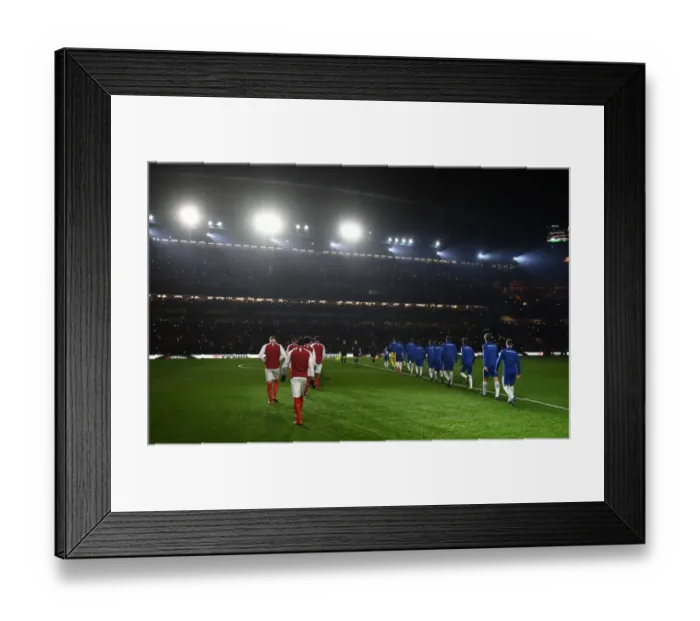 Framed Print : Arsenal vs. Chelsea: Carabao Cup Semi-Final Clash at Stamford Bridge (2018)