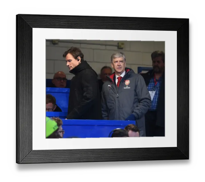Framed Print : Arsene Wenger and Jens Lehmann in the Press Box: Chelsea vs. Arsenal, Carabao Cup Semi-Final First Leg