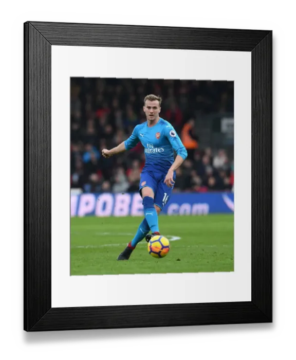 Framed Print : Rob Holding in Action: Arsenal vs. AFC Bournemouth, Premier League 2017-18