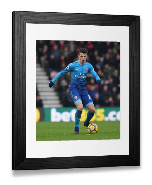 Framed Print : Granit Xhaka in Action: AFC Bournemouth vs Arsenal, Premier League 2017-18