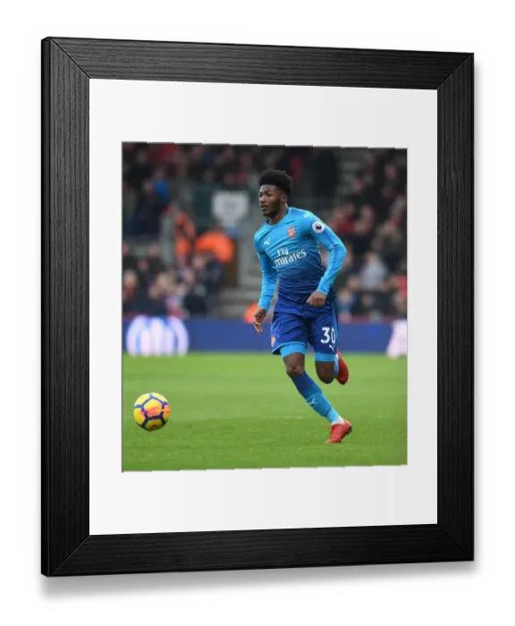 Framed Print : Ainsley Maitland-Niles in Action: AFC Bournemouth vs. Arsenal, Premier League 2017-18