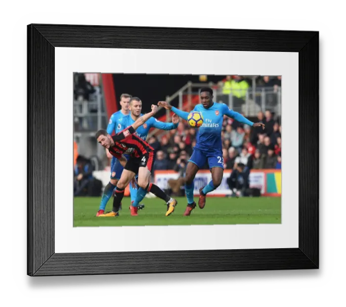 Framed Print : Clash at Vitality: Welbeck vs. Gosling in AFC Bournemouth vs. Arsenal Premier League Showdown