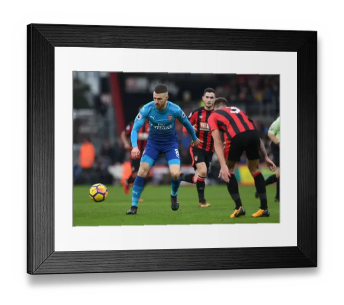 Framed Print : Aaron Ramsey in Action: Arsenal vs. AFC Bournemouth, Premier League 2017-18 Framed Print : Aaron Ramsey in Action: Arsenal vs. AFC Bournemouth, Premier League 2017-18
