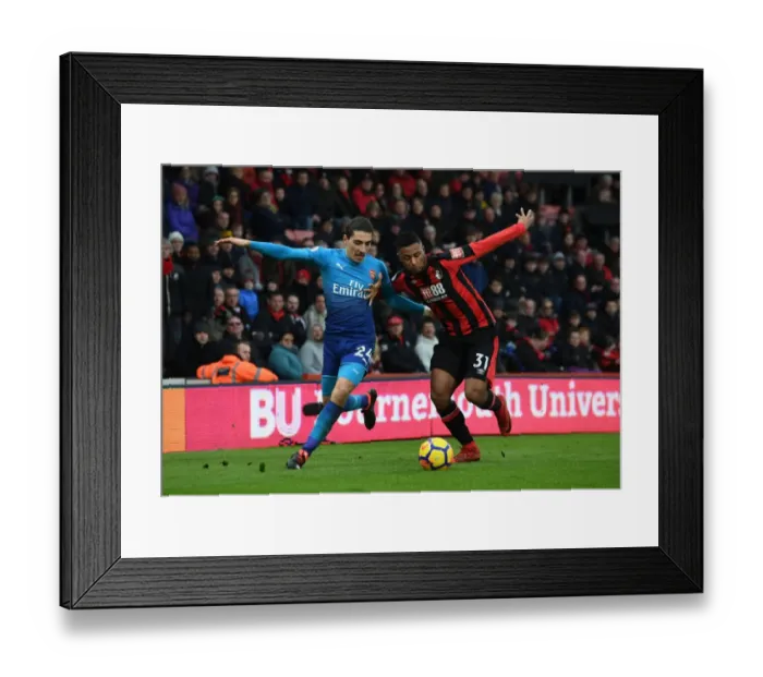 Framed Print : Hector Bellerin vs Lys Mousset: Intense Battle at the Vitality Stadium - AFC Bournemouth vs Arsenal, Premier League Framed Print : Hector Bellerin vs Lys Mousset: Intense Battle at the Vitality Stadium - AFC Bournemouth vs Arsenal, Premier League