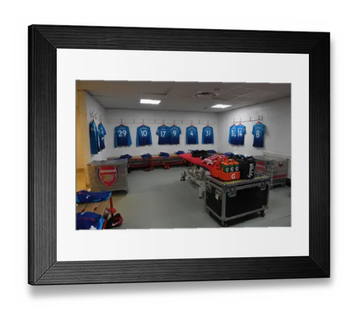 Framed Print : Arsenal's Away Gear Ready in Bournemouth Locker Room Ahead of Premier League Clash Framed Print : Arsenal's Away Gear Ready in Bournemouth Locker Room Ahead of Premier League Clash