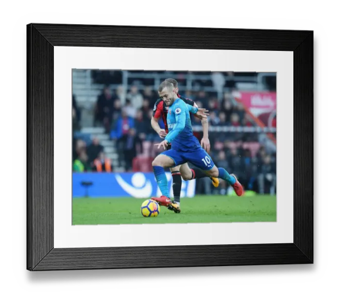 Framed Print : Jack Wilshere in Action: AFC Bournemouth vs Arsenal, Premier League 2017-18