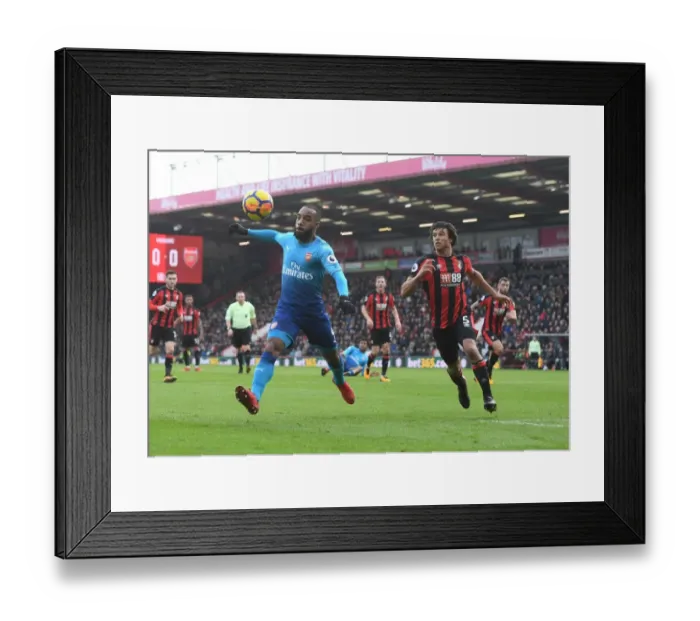 Framed Print : Clash at Vitality: Lacazette vs Ake in AFC Bournemouth vs Arsenal