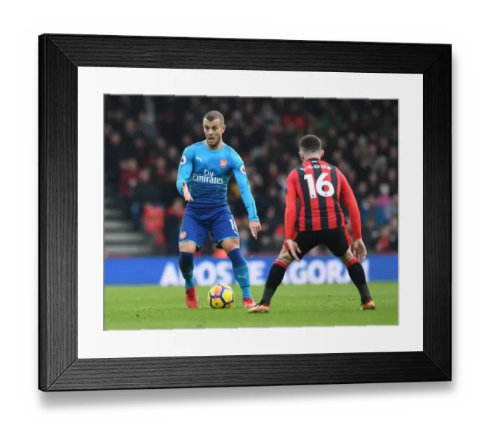 Framed Print : Jack Wilshere vs. Lewis Cook: Battle in the Midfield - AFC Bournemouth vs. Arsenal (2017-18)