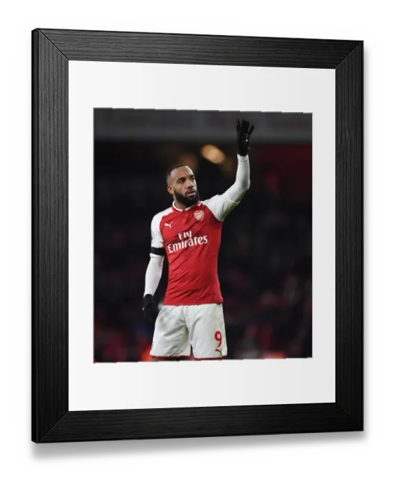 Framed Print : Alexis Lacazette Celebrates with Fans: Arsenal's Victory over Crystal Palace (2017-18)