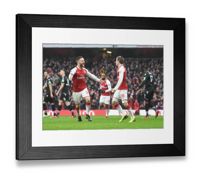 Framed Print : Monreal and Mustafi Celebrate First Goal: Arsenal vs Crystal Palace, Premier League 2017-18 Framed Print : Monreal and Mustafi Celebrate First Goal: Arsenal vs Crystal Palace, Premier League 2017-18