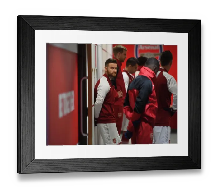 Framed Print : Shkodran Mustafi - Arsenal Changing Room Before Arsenal vs Crystal Palace, Premier League 2017-18 Framed Print : Shkodran Mustafi - Arsenal Changing Room Before Arsenal vs Crystal Palace, Premier League 2017-18