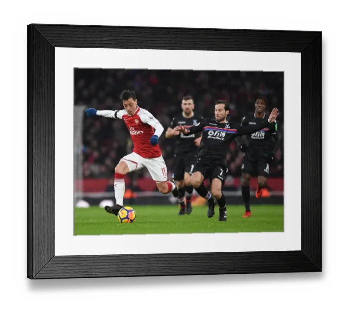 Framed Print : Mesut Ozil vs Yohan Cabaye: A Midfield Showdown in Arsenal vs Crystal Palace