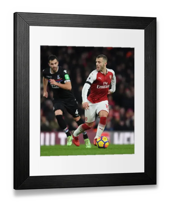 Framed Print : Jack Wilshere Outmaneuvers Luka Milivojevic: Arsenal vs Crystal Palace, Premier League 2017-18