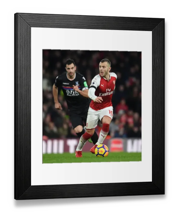 Framed Print : Jack Wilshere Outsmarts Luka Milivojevic: Arsenal's Midfield Maestro Outwits Crystal Palace's Defender