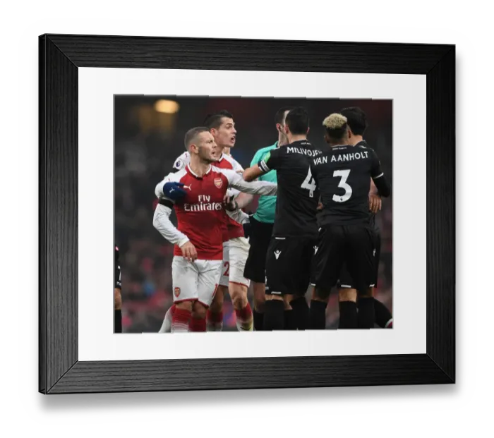 Framed Print : Xhaka and Wilshere vs. Van Aanholt and Milivojevic: A Battle in the Arsenal vs. Crystal Palace Clash (2017-18) Framed Print : Xhaka and Wilshere vs. Van Aanholt and Milivojevic: A Battle in the Arsenal vs. Crystal Palace Clash (2017-18)