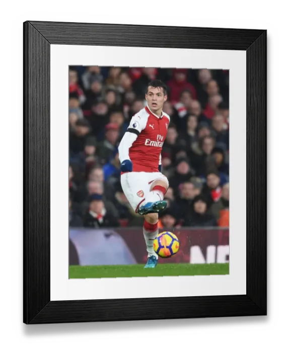 Framed Print : Granit Xhaka: Arsenal Midfielder in Action Against Crystal Palace, Premier League 2017-18