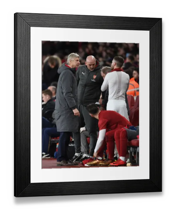 Framed Print : Arsene Wenger Consults Aaron Ramsey During Tense Arsenal v Chelsea Carabao Cup Showdown Framed Print : Arsene Wenger Consults Aaron Ramsey During Tense Arsenal v Chelsea Carabao Cup Showdown