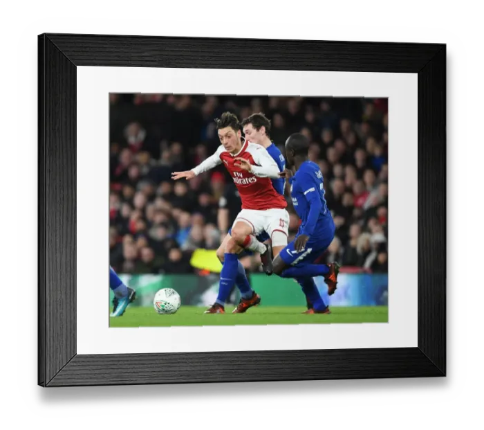 Framed Print : Mesut Ozil vs. N'Golo Kante: A Carabao Cup Showdown of Midfield Maestros Framed Print : Mesut Ozil vs. N'Golo Kante: A Carabao Cup Showdown of Midfield Maestros