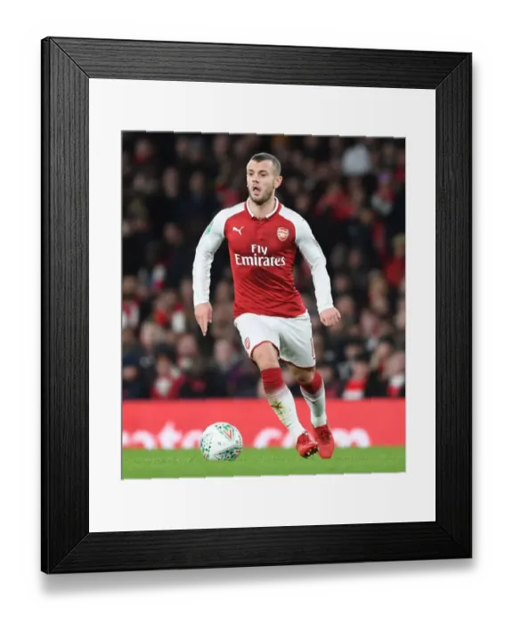 Framed Print : Jack Wilshere in Action: Arsenal vs Chelsea Carabao Cup Semi-final
