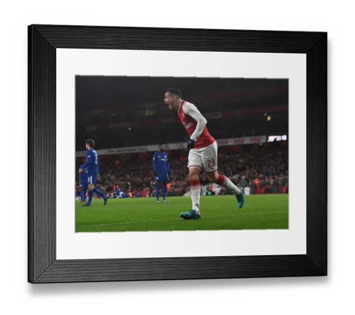 Framed Print : Granit Xhaka Scores Brace: Arsenal's Comeback in Carabao Cup Semi-Final vs Chelsea Framed Print : Granit Xhaka Scores Brace: Arsenal's Comeback in Carabao Cup Semi-Final vs Chelsea