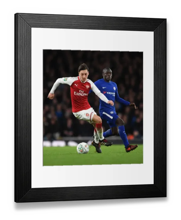 Framed Print : Clash of the Midfield Maestros: Ozil vs. Kante - Arsenal vs. Chelsea Carabao Cup Semi-Final Framed Print : Clash of the Midfield Maestros: Ozil vs. Kante - Arsenal vs. Chelsea Carabao Cup Semi-Final