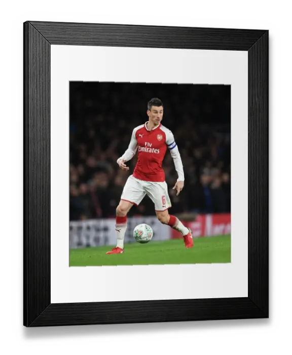 Framed Print : Arsenal's Laurent Koscielny Focuses in Carabao Cup Semi-Final Clash Against Chelsea