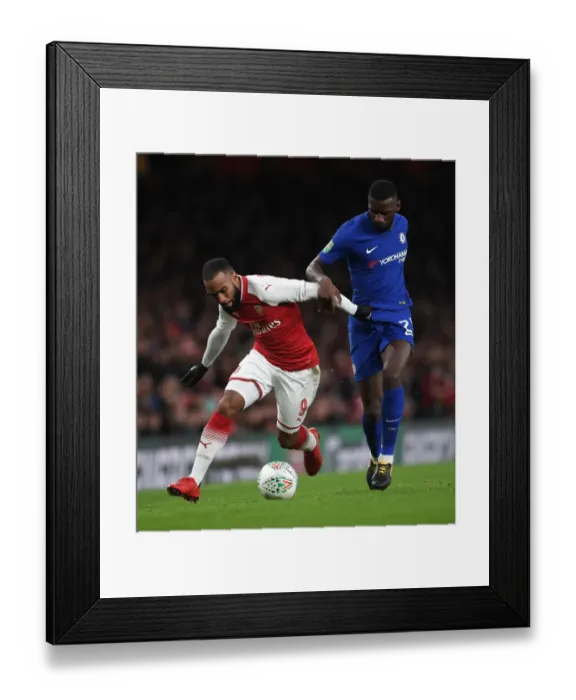 Framed Print : Lacazette vs. Rudiger: A Battle in the Carabao Cup Semi-Final Framed Print : Lacazette vs. Rudiger: A Battle in the Carabao Cup Semi-Final