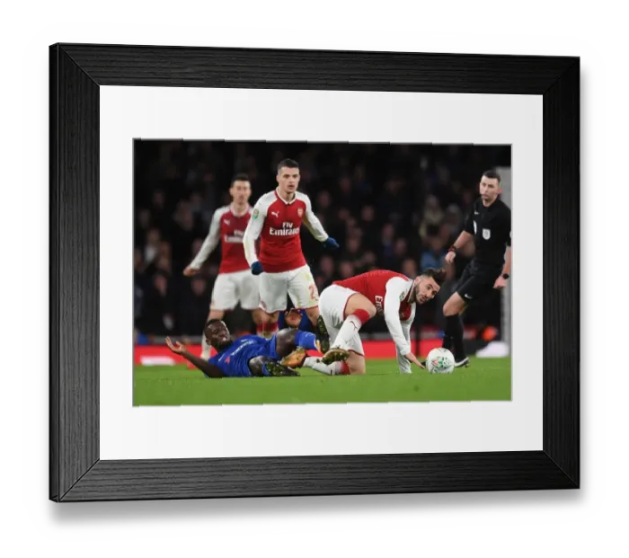 Framed Print : Clash of Titans: Sead Kolasinac vs. Antonio Rudiger - Arsenal v Chelsea Carabao Cup Semi-Final Framed Print : Clash of Titans: Sead Kolasinac vs. Antonio Rudiger - Arsenal v Chelsea Carabao Cup Semi-Final