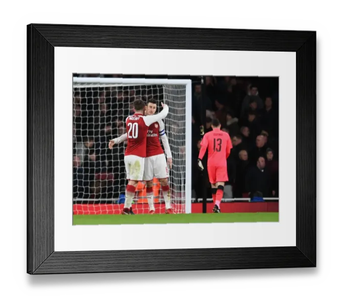 Framed Print : Arsenal's Koscielny and Mustafi: A Moment of Reflection after the Carabao Cup Semi-Final against Chelsea Framed Print : Arsenal's Koscielny and Mustafi: A Moment of Reflection after the Carabao Cup Semi-Final against Chelsea