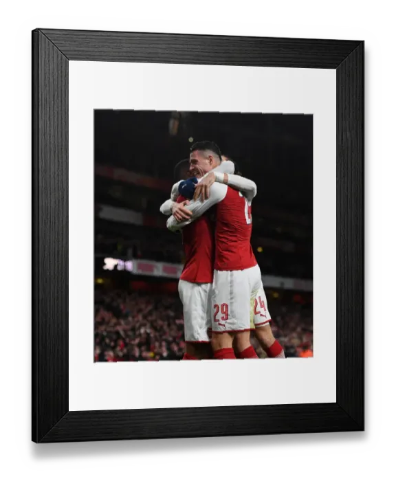 Framed Print : Granit Xhaka's Brace: Arsenal Advances to Carabao Cup Final with Victory over Chelsea