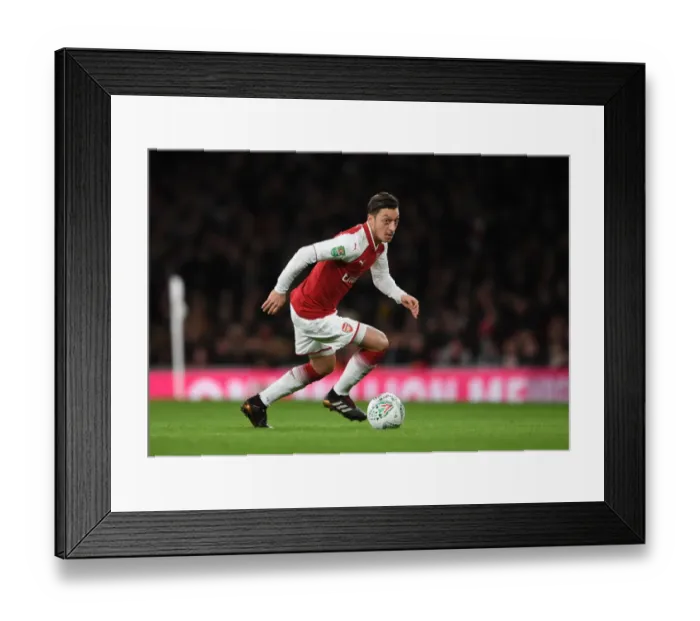 Framed Print : Mesut Ozil: Arsenal Star in Action against Chelsea