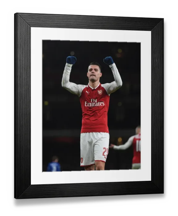 Framed Print : Granit Xhaka's Brace: Arsenal's Carabao Cup Semi-Final Victory over Chelsea Framed Print : Granit Xhaka's Brace: Arsenal's Carabao Cup Semi-Final Victory over Chelsea