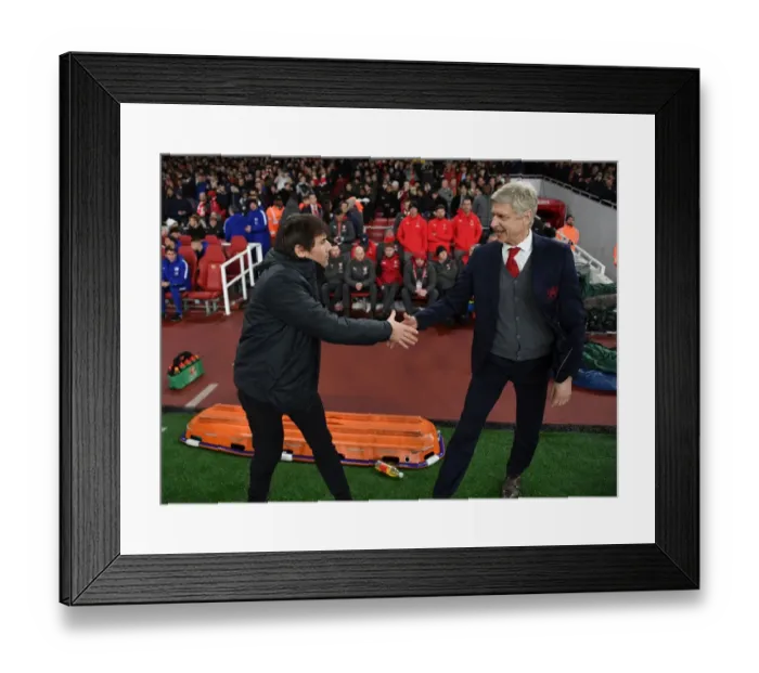 Framed Print : Arsene Wenger and Antonio Conte: United Before the Battle - Arsenal vs. Chelsea Carabao Cup Semifinal Framed Print : Arsene Wenger and Antonio Conte: United Before the Battle - Arsenal vs. Chelsea Carabao Cup Semifinal