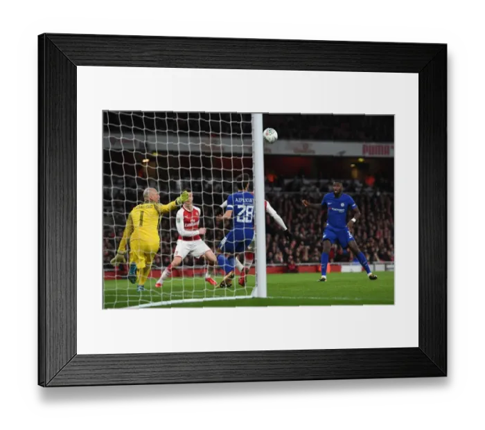 Framed Print : Antonio Rudiger's Own Goal: Arsenal v Chelsea - Carabao Cup Semi-Final Showdown