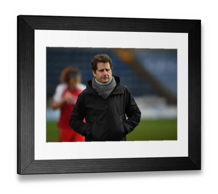 Framed Print : Joe Montemurro: Arsenal Women's Manager Post-Match at Reading FC Framed Print : Joe Montemurro: Arsenal Women's Manager Post-Match at Reading FC