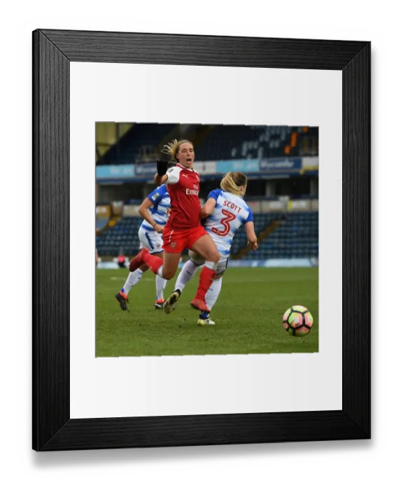 Framed Print : Jordan Nobbs vs. Harriet Scott: Intense Rivalry in the WSL Clash between Reading Ladies and Arsenal Women Framed Print : Jordan Nobbs vs. Harriet Scott: Intense Rivalry in the WSL Clash between Reading Ladies and Arsenal Women